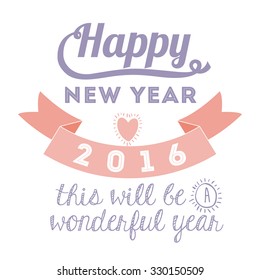 happy new year 2016 design, vector illustration eps10 graphic 