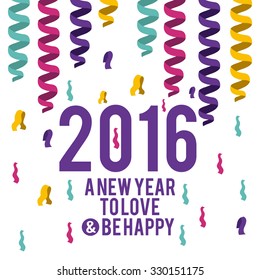 happy new year 2016 design, vector illustration eps10 graphic 