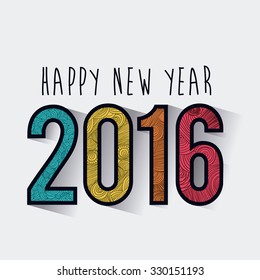 happy new year 2016 design, vector illustration eps10 graphic 