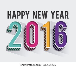 happy new year 2016 design, vector illustration eps10 graphic 