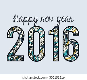 happy new year 2016 design, vector illustration eps10 graphic 