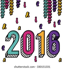 happy new year 2016 design, vector illustration eps10 graphic 