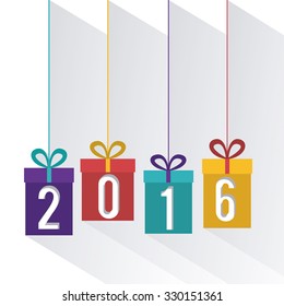 happy new year 2016 design, vector illustration eps10 graphic 