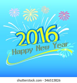Happy new year 2016 design. Vector illustration design element.