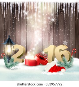 ¡Feliz año nuevo 2016! Plantilla de diseño de año nuevo Ilustración del vector 