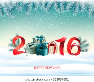 Happy new year 2016! New year design template Vector illustration 