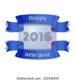 Happy New Year 2016 emblem, banner, badge, can be used as part of the design of sales, in the printing, on websites