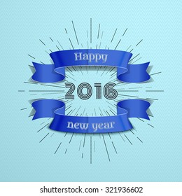 Happy New Year 2016 emblem, banner, badge, can be used as part of the design of sales, in the printing, on websites