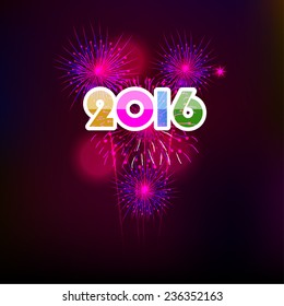 Happy New Year 2016 with fireworks background