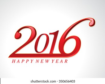 happy new year 2016 glossy text background vector illustration
