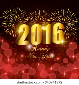Happy new year 2016 graphic design, vector illustration