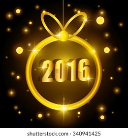 Happy new year 2016 graphic design, vector illustration