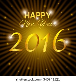 Happy new year 2016 graphic design, vector illustration