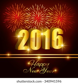 Happy new year 2016 graphic design, vector illustration