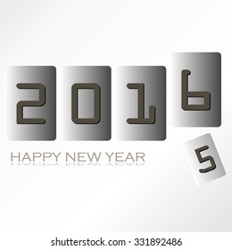Happy new year 2016 with gray block