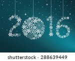 Happy New Year 2016 greeting card. Snowflake background