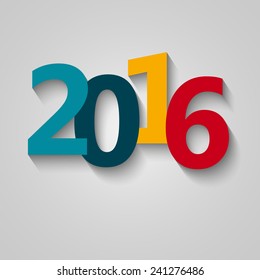 Happy new year 2016  greeting card design