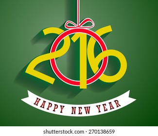 Happy New Year 2016 greeting card