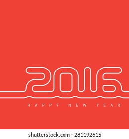 Happy new year 2016 greeting card with original lettering. Vector illustration.