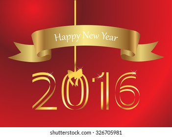 Happy New Year 2016.New Year 2016 greeting card.Vector illustration.