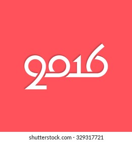 Happy new year 2016 greeting card design
