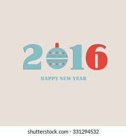Happy New Year 2016. Greeting card.