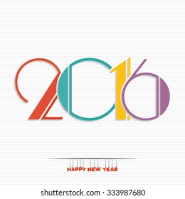 Happy new year 2016 greeting card design