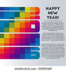 Happy new year 2016 greeting card design