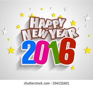 Happy New Year 2016 greeting card