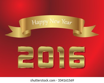 Happy New Year 2016.New Year 2016 greeting card.Vector illustration.