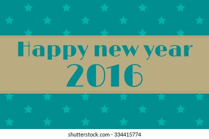 Happy New Year 2016 greeting card. Vector illustration
