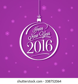 Happy New Year 2016 greeting card. Vector illustration.