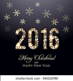 Happy New Year 2016 greeting card