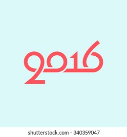 Happy new year 2016 greeting card design
