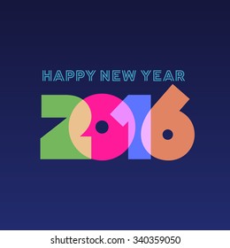 Happy new year 2016 greeting card design
