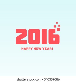 Happy new year 2016 greeting card design
