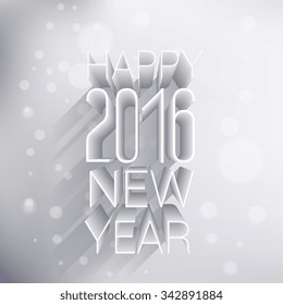 happy new year 2016 greeting in 3d style