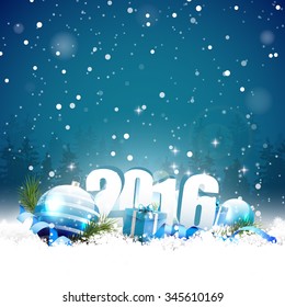 Happy New Year 2016 - greeting card