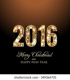 Happy New Year 2016 greeting card