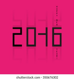Happy New Year 2016. Greeting Card. Vector