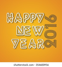 happy new year 2016, greeting or illustration with beautiful text for new year 2016.