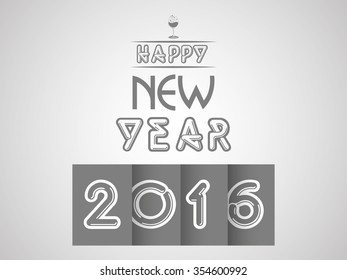 happy new year 2016, greeting or illustration with beautiful text for new year 2016.