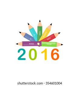 happy new year 2016, greeting or illustration with beautiful text for new year 2016.