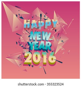 Happy new year 2016 greeting card