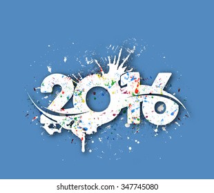 Happy new year 2016 Grunge Text Design