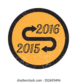Happy New Year 2016 , Grunge Effects  Vintage style.  Vector illustration