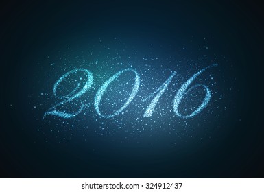 happy new year 2016. holiday vector background with sparkles