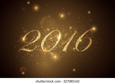 happy new year 2016. holiday vector background with sparkles