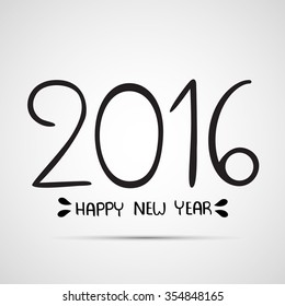 Happy New Year 2016, Holiday Vector Illustration, font design, graphic design, creative