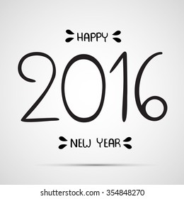 Happy New Year 2016 , Holiday Vector Illustration, font design, graphic design, creative